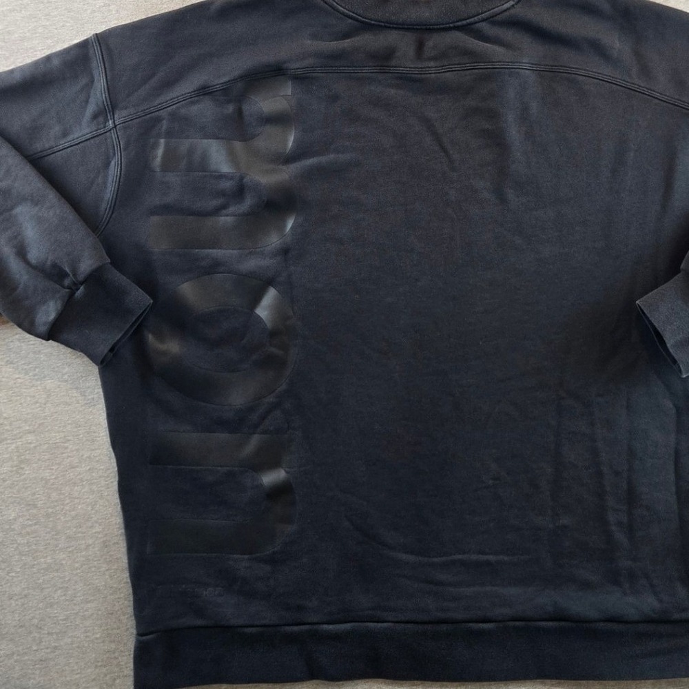 Lululemon Perfectly Oversized Crew Sweatshirt Women L Black Tonal Graphic Logo - Picture 6 of 9